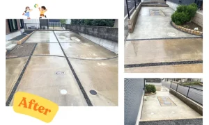 ひたちなか市Y様邸の土間コンクリート増設後。雑草対策とデザイン性を両立した外構リフォーム